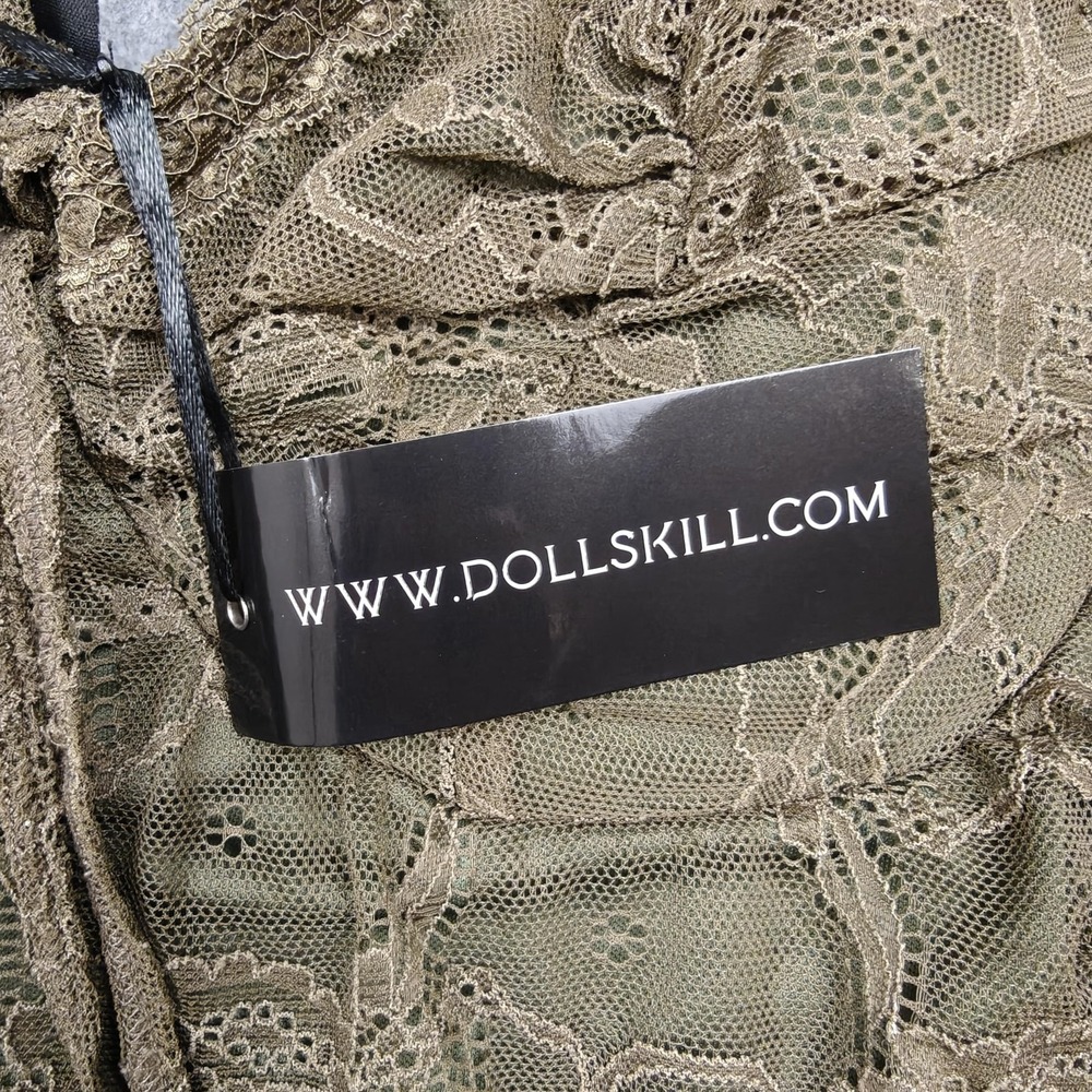 DELiA*s Dress Womens XXL Green Lace Fit & Flare Off Shoulder Mini Dolls Kill New - Picture 3 of 10